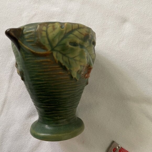 Miniature Green Ceramic Pitcher With Leaf & Berry Design - Picture 10 of 11